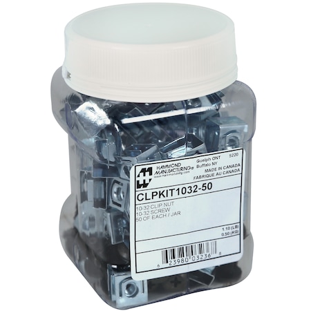 Hammond 10-32 Clipnuts & Screws, 50-Count CLPKIT1032-50